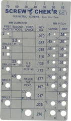 Made in USA - M2 to M7mm Stainless Steel Metric Thread Screw Checker - Eagle Tool & Supply
