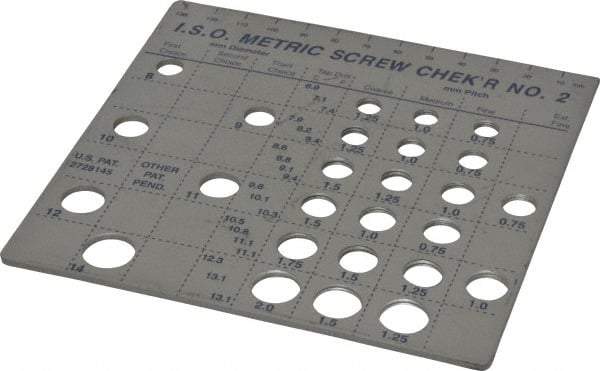 Made in USA - M8 to M14mm Stainless Steel Metric Thread Screw Checker - Eagle Tool & Supply