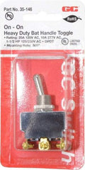 GC/Waldom - DPDT Heavy Duty On-On Toggle Switch - Screw Terminal, Bat Handle Actuator, 1-1/2 hp at 125/250 VAC hp, 277 VAC - Eagle Tool & Supply