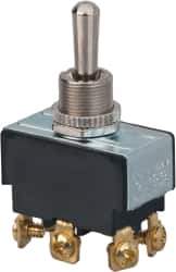 GC/Waldom - DPDT Heavy Duty On-Off-On Toggle Switch - Screw Terminal, Bat Handle Actuator, 1-1/2 hp at 125/250 VAC hp, 125/150 VAC - Eagle Tool & Supply