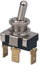 GC/Waldom - SPDT Heavy Duty On-On Toggle Switch - Quick Connect Terminal , Bat Handle Actuator, 3/4 hp at 125/250 VAC hp, 125 VAC at 20 A & 250 VAC at 10 A - Eagle Tool & Supply