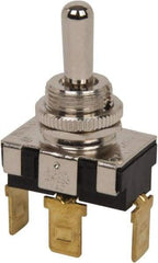 GC/Waldom - SPDT Heavy Duty On-Off-On Toggle Switch - Quick Connect Terminal , Bat Handle Actuator, 3/4 hp at 125/250 VAC hp, 125 VAC at 20 A & 250 VAC at 10 A - Eagle Tool & Supply