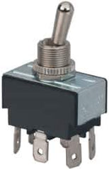 GC/Waldom - DPDT Heavy Duty On-On Toggle Switch - Quick Connect Terminal , Bat Handle Actuator, 1-1/2 hp at 125/250 VAC hp, 125/150 VAC - Eagle Tool & Supply