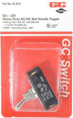 GC/Waldom - DPST Heavy Duty On-Off Toggle Switch - Screw Terminal, Bat Handle Actuator, 1-1/2 hp at 125/250 VAC hp, 125 VAC at 20 A & 250 VAC at 10 A - Eagle Tool & Supply