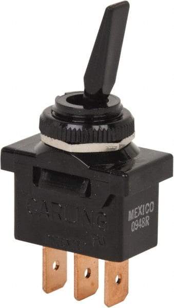 GC/Waldom - SPDT Medium Duty On-On Toggle Switch - Spade Terminal, Paddle Handle Actuator, 1/2 hp at 125/250 VAC hp, 125 VAC at 10 A & 250 VAC at 5 A - Eagle Tool & Supply