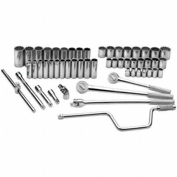 SK - 1/2" Drive Standard Deep Socket Set - 10 to 36mm, Metric Measurement Standard - Eagle Tool & Supply