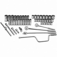 SK - 1/2" Drive Standard Deep Socket Set - 10 to 36mm, Metric Measurement Standard - Eagle Tool & Supply