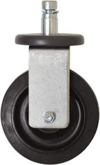 Eagle MHC - 5" Diam x 1-1/4" Wide x 8-1/4" OAH Stem Mount Rigid Caster - Rubber, 300 Lb Capacity, Plain Bearing, 1" Round Stem - Eagle Tool & Supply