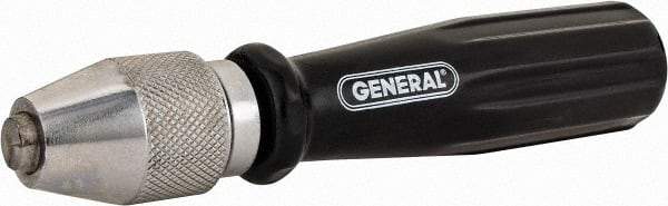 General - 6-7/8" Long, 1/4" Capacity, Pin Vise - 1" Body Diam 0.04" Min Capacity - Eagle Tool & Supply