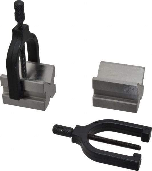 Value Collection - 1/2 to 1-3/32" Capacity, 90° Angle, Tool Steel V-Block - 2" Long x 1-1/2" Wide x 1-1/2" High, Sold as 2 Block Set - Eagle Tool & Supply