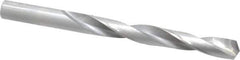 Made in USA - 31/64" 135° Carbide-Tipped Jobber Drill - Bright Finish, Right Hand Cut, Spiral Flute, Straight Shank, 5-7/8" OAL, Split Point - Eagle Tool & Supply