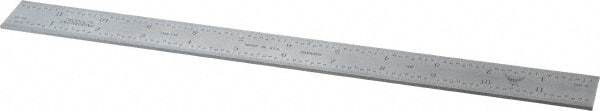 PEC Tools - 12 Inch Long Blade, 4R Graduation Combination Square Blade - Satin Chrome Finish, Steel, 1/64, 1/32 1/16 and 1/8 Inch Graduation - Eagle Tool & Supply