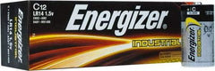 Energizer - Size C, Alkaline, 12 Pack, Standard Battery - 1.5 Volts, Button Tab Terminal, LR14, ANSI, IEC Regulated - Eagle Tool & Supply