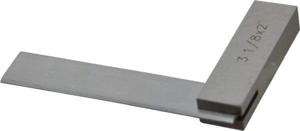 Value Collection - 3-1/8" Blade Length, 2" Base Length Steel Square - 0.0003" Accuracy, Beveled Edge - Eagle Tool & Supply
