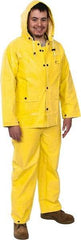 OnGuard - Size S, Yellow, Chemical, Rain Three Piece Suit - Detachable Hood - Eagle Tool & Supply