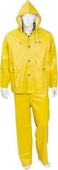 OnGuard - Size 3XL, Yellow, Rain Three Piece Suit - Detachable Hood - Eagle Tool & Supply