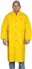 OnGuard - Size M, Yellow, Chemical, Rain Coat - 50" Chest, 2 Pockets - Eagle Tool & Supply