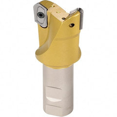 Iscar - 1-1/4" Cut Diam, 0.807" Max Depth of Cut, 1-1/4" Shank Diam, 6" OAL, Indexable Square Shoulder End Mill - HM 90 APCR 2206... Inserts, Weldon Shank, 90° Lead Angle, Series Helialu - Eagle Tool & Supply