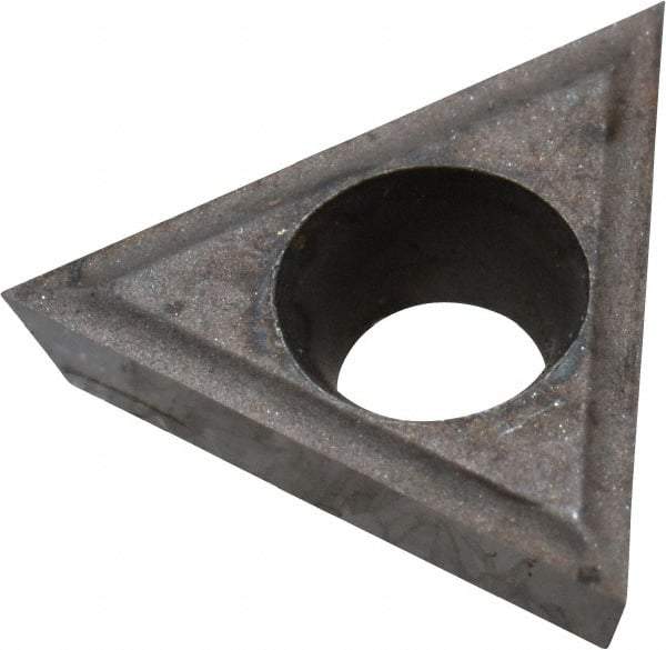 APT - TPGH21.50 Grade C5/C6 Carbide Turning Insert - 60° Triangle, 1/4" Inscr Circle, 3/32" Thick, 0" Corner Radius - Eagle Tool & Supply