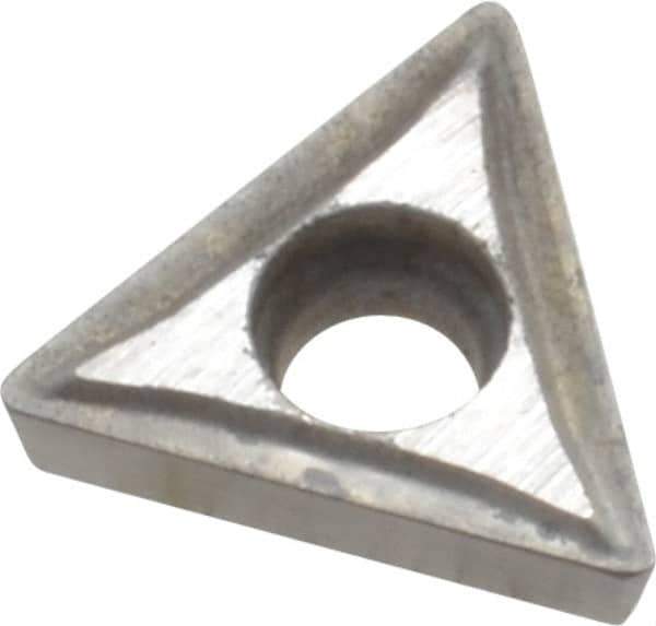 APT - TPGH21.51 Grade C5/C6 Carbide Turning Insert - 60° Triangle, 1/4" Inscr Circle, 3/32" Thick, 1/64" Corner Radius - Eagle Tool & Supply