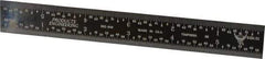 PEC Tools - 6" Long, 1/100, 1/64, 1/32, 1/10" Graduation, Rigid Steel Rule - 5R Graduation Style, 3/4" Wide, Black, Black Chrome Finish - Eagle Tool & Supply
