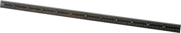 PEC Tools - 12" Long, 1/100, 1/64, 1/32, 1/10" Graduation, Flexible Steel Rule - 5R Graduation Style, 1/2" Wide, Black, Black Chrome Finish - Eagle Tool & Supply