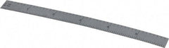 TESA Brown & Sharpe - 6" Long, 1/64, 1/32, 1/16, 1/8" Graduation, Flexible Steel Rule - 4R Graduation Style, 1/2" Wide, Silver, Satin Chrome Finish - Eagle Tool & Supply