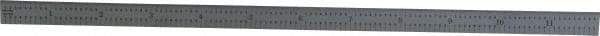PEC Tools - 12" Long, 1/100, 1/64, 1/32, 1/10" Graduation, Flexible Steel Rule - 5R Graduation Style, 1/2" Wide, Silver, Satin Chrome Finish - Eagle Tool & Supply