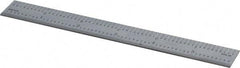 PEC Tools - 6" Long, 1/100, 1/64, 1/32, 1/10" Graduation, Rigid Steel Rule - 5R Graduation Style, 3/4" Wide, Silver, Satin Chrome Finish - Eagle Tool & Supply