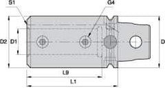 Kennametal - 5/8" Bore Diam, 1.58" Body Diam x 2.559" Body Length, Boring Bar Holder & Adapter - 2.17" Bore Depth, Internal & External Coolant - Exact Industrial Supply