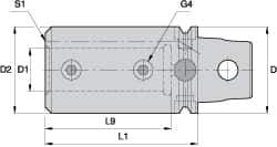 Kennametal - 12mm Bore Diam, 40mm Body Diam x 60mm Body Length, Boring Bar Holder & Adapter - 52mm Bore Depth, Internal & External Coolant - Exact Industrial Supply