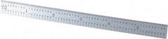 PEC Tools - 6" Long, 1/100, 1/64, 1/32, 1/10" Graduation, Flexible Steel Rule - 5R Graduation Style, 1/2" Wide, Silver, Satin Chrome Finish - Eagle Tool & Supply