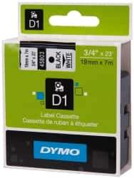 Dymo - 276" Long, Black Label Tape - 3/4" Wide, 23' Long - Eagle Tool & Supply