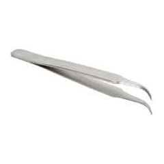 Value Collection - 4-1/4" OAL Stainless Steel Assembly Tweezers - Sharp Bent Points - Eagle Tool & Supply