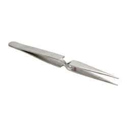 Value Collection - 4-3/4" OAL Stainless Steel Assembly Tweezers - Short Style with Sharp Point - Eagle Tool & Supply