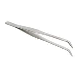 Value Collection - 6-1/2" OAL Stainless Steel Assembly Tweezers - Extra Long, Curved Smooth Points - Eagle Tool & Supply