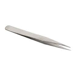 Value Collection - 4-3/4" OAL 1-SS Precision Tweezers - Fine Point - Eagle Tool & Supply