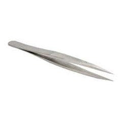 Erem - 4-3/8" OAL AC-SA Precision Tweezers - Fine Straight Point - Eagle Tool & Supply