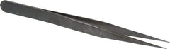 Erem - 4-1/2" OAL 1-SA Precision Tweezers - Fine Straight Point - Eagle Tool & Supply