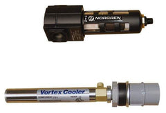 Vortec - 400 BTU per Hour, Vortex Enclosure Cooler without Thermostat - 1/8 NPT Thread, 8 Cubic Ft. per min - Eagle Tool & Supply