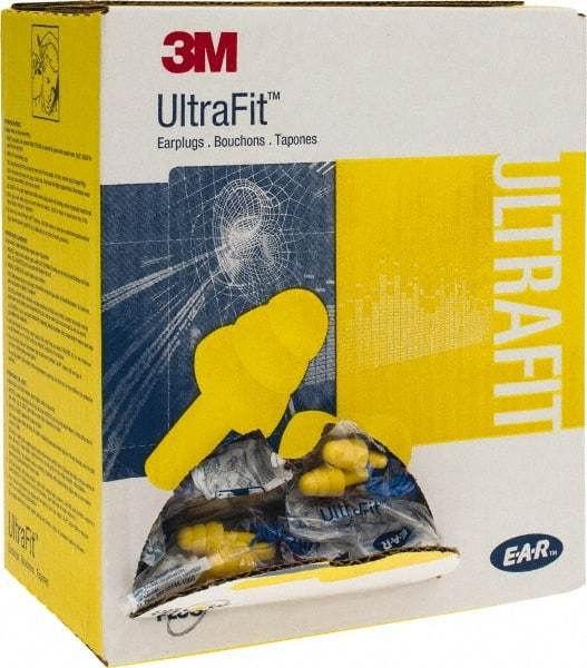 3M - Reusable, Corded, 25 dB, Flange Earplugs - Yellow, 100 Pairs - Eagle Tool & Supply