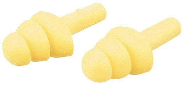 3M - Reusable, Uncorded, 25 dB, Flange Earplugs - Yellow, 100 Pairs - Eagle Tool & Supply