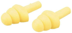 3M - Reusable, Uncorded, 25 dB, Flange Earplugs - Yellow, 100 Pairs - Eagle Tool & Supply