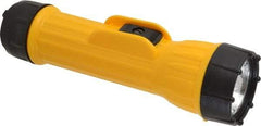 Bright Star - Incandescent Bulb, Industrial/Tactical Flashlight - Black, Yellow Plastic Body, 2 D Batteries Not Included - Eagle Tool & Supply