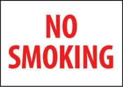 NMC - "No Smoking", 10" Long x 14" Wide, Rigid Plastic Safety Sign - Rectangle, 0.05" Thick, Use for Smoking Regulations - Eagle Tool & Supply