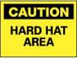 NMC - "Caution - Hard Hat Area", 10" Long x 14" Wide, Aluminum Safety Sign - Rectangle, 0.04" Thick, Use for Accident Prevention - Eagle Tool & Supply