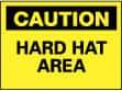 NMC - "Caution - Hard Hat Area", 10" Long x 14" Wide, Rigid Plastic Safety Sign - Rectangle, 0.05" Thick, Use for Accident Prevention - Eagle Tool & Supply