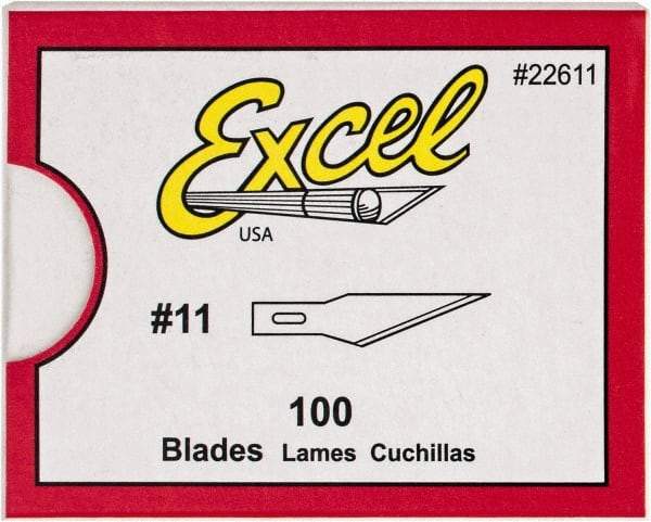 Excel - 100 Piece Steel Hobby Blade - 1-9/16" OAL - Eagle Tool & Supply