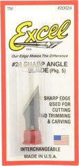 Excel - 5 Piece Steel Hobby Blade - 1-1/2" OAL - Eagle Tool & Supply