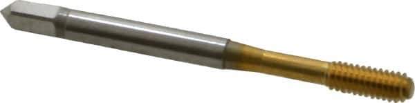 OSG - #8-32 UNC H4 Thread Limit Bottoming Thread Forming Tap - Cobalt, TiN Finish, 2-1/8" OAL, 3/4" Thread Length, Right Hand Thread, Series HY-PRO NRT - Eagle Tool & Supply